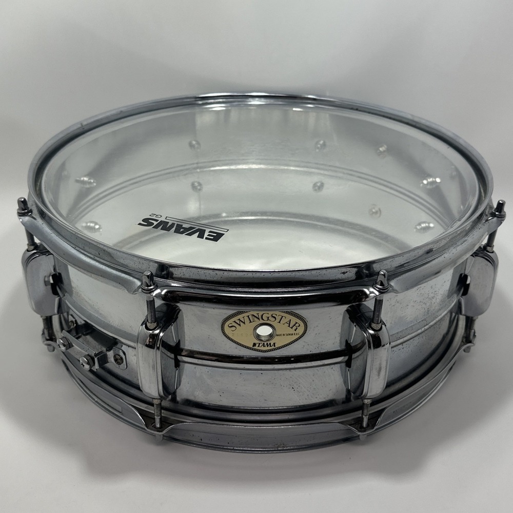 Vintage 14" TAMA Swingstar Chrome Metal Snare Drum Evan’s Head Road Runner Case!
